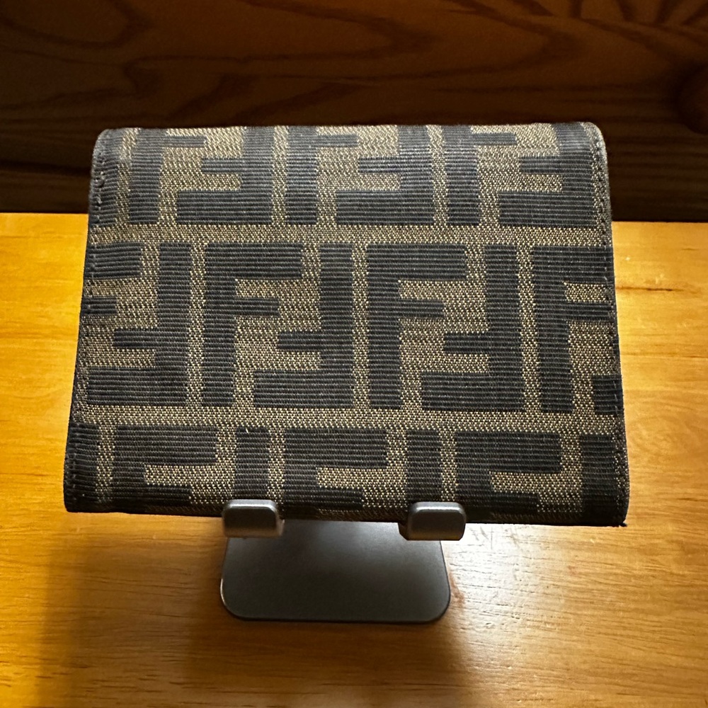 Fendi Brown Canvas Compact Wallet - Picture 3 of 9